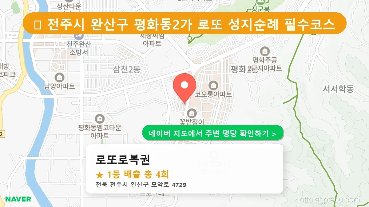전북 전주시 완산구 평화동2가 로또 명당 로또로복권 1등 당첨 배출점 전경