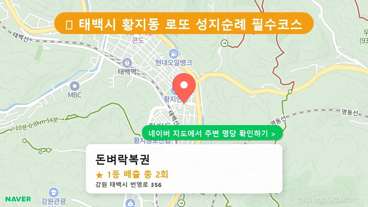 강원 태백시 로또 명당 BEST 3, 1등 배출점 어디일까?