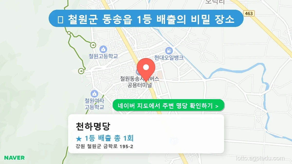 [강원 철원군 로또 명당 BEST 1] 동송읍 1등 배출점 천하명당 방문 후기
