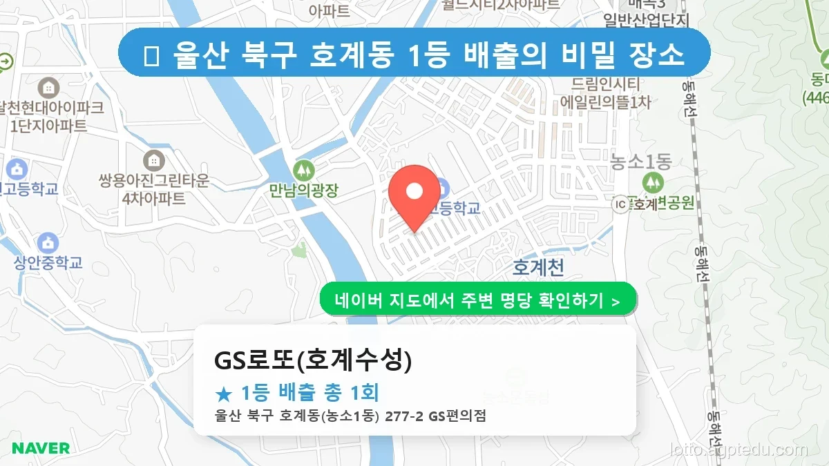 울산 북구 호계동 로또 명당 GS로또(호계수성) 1등 당첨 배출점 전경