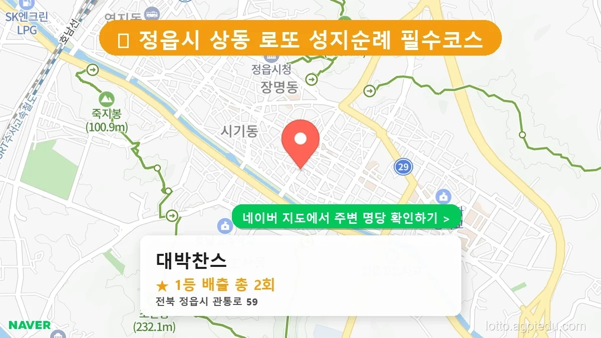 전북 정읍시 상동 로또 명당 대박찬스 1등 당첨 배출점 전경