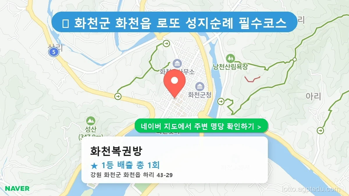 강원 화천군 화천읍 로또 명당 화천복권방 1등 당첨 배출점 전경
