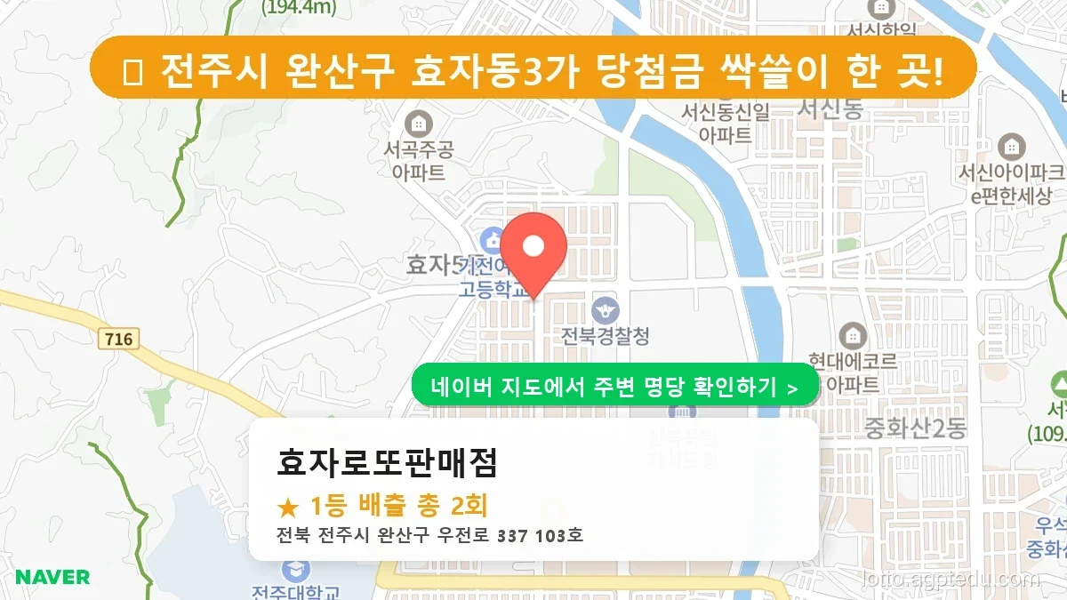 전북 전주시 완산구 효자동3가 로또 명당 효자로또판매점 1등 당첨 배출점 전경