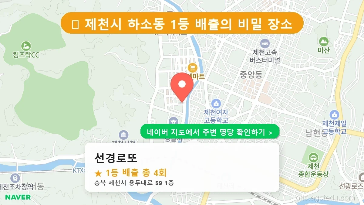 충북 제천시 하소동 로또 명당 선경로또 1등 당첨 배출점 전경