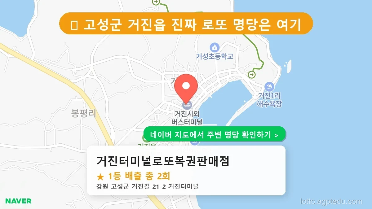 [강원 고성군 로또 명당 BEST 1] 1등 배출점 거진터미널로또복권판매점 방문 후기