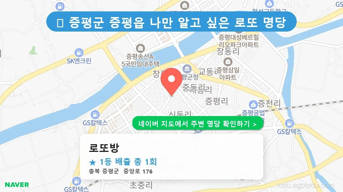 충북 증평군 증평읍 로또 명당 로또방 1등 당첨 배출점 전경