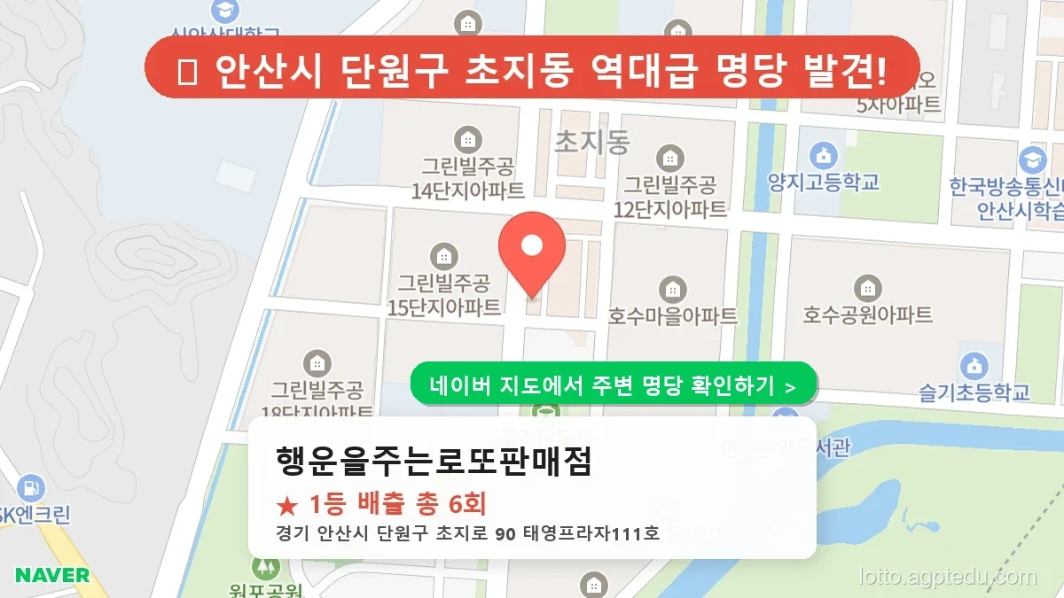 로또 성지 순례: 경기 안산시 행운을주는로또판매점 1등 6회 배출의 진실