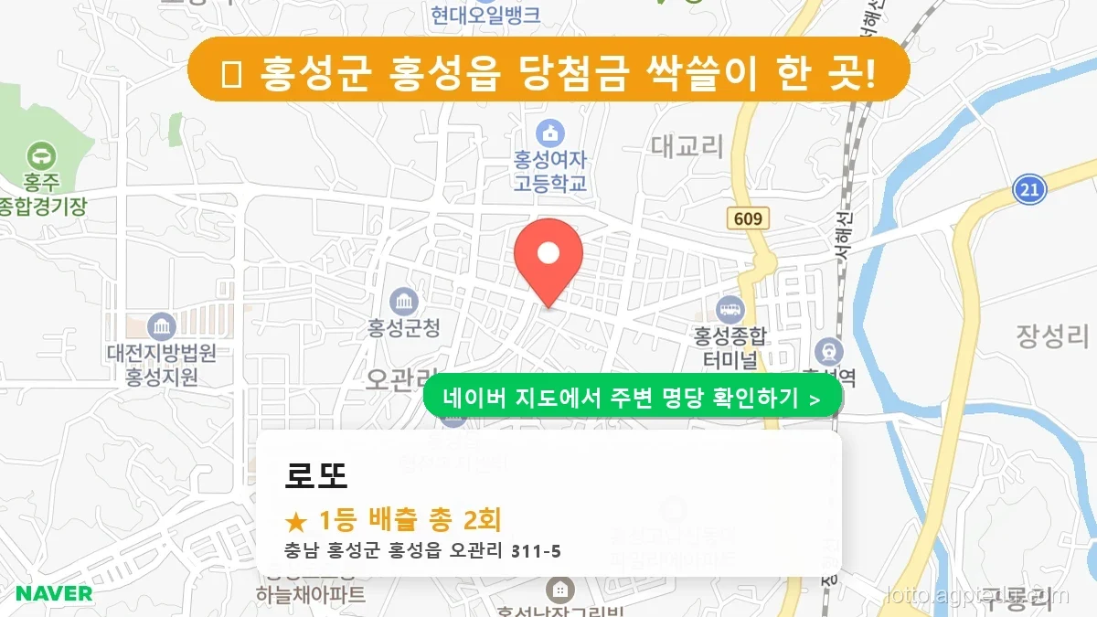 충남 홍성군 홍성읍 로또 명당 로또 1등 당첨 배출점 전경