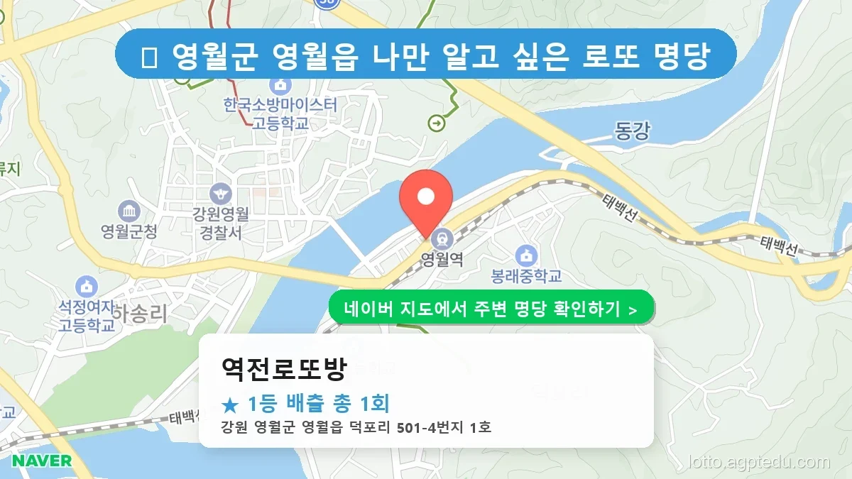 강원 영월군 영월읍 로또 명당 역전로또방 1등 당첨 배출점 전경