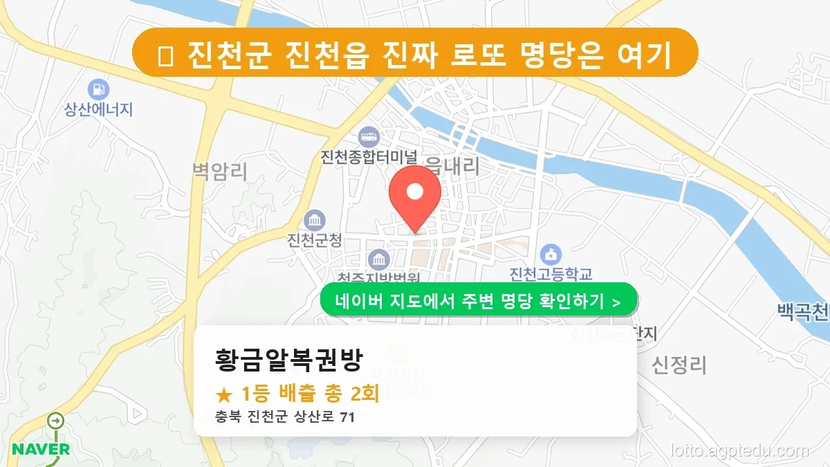 충북 진천군 진천읍 로또 명당 황금알복권방 1등 당첨 배출점 전경