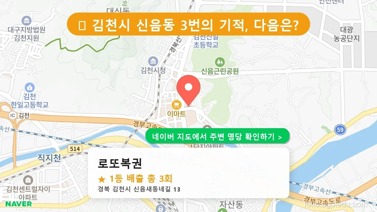 [2026 경북 김천시 로또 명당 순위 TOP 10] 1등 최다 배출 판매점 리스트 완벽 정리