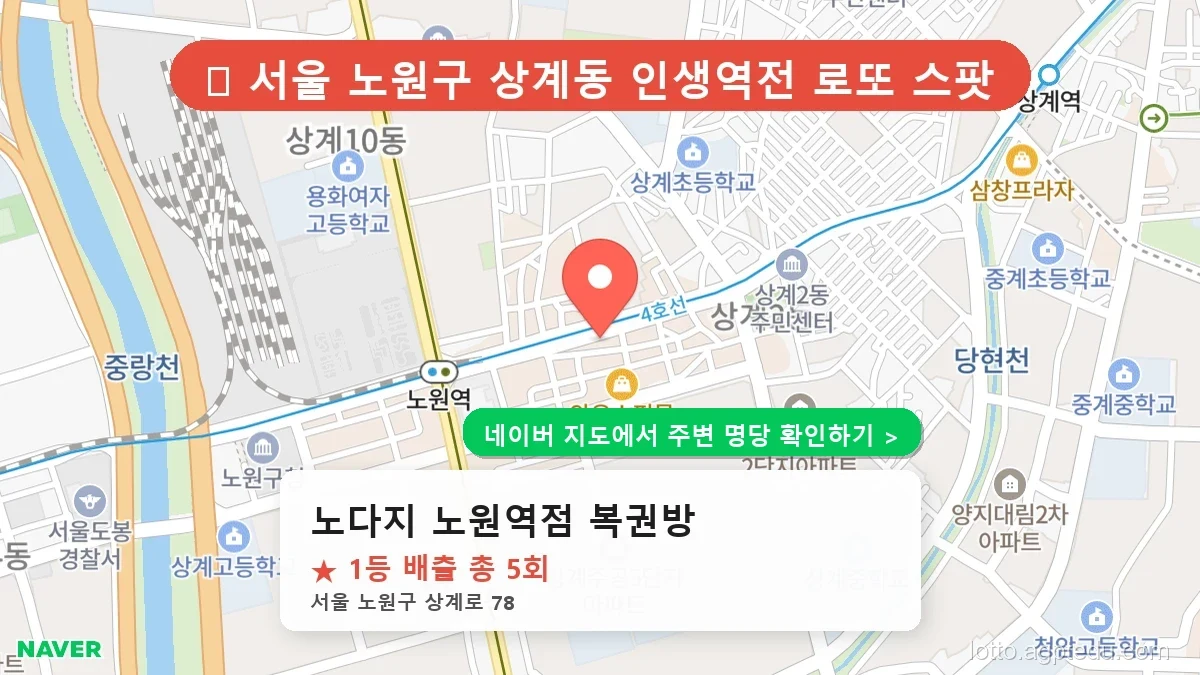 [1224회 로또 1등] 부평구 청천동 로또 명당 & 용산구 원효로2가, 고양시 관산동 당첨점 분석