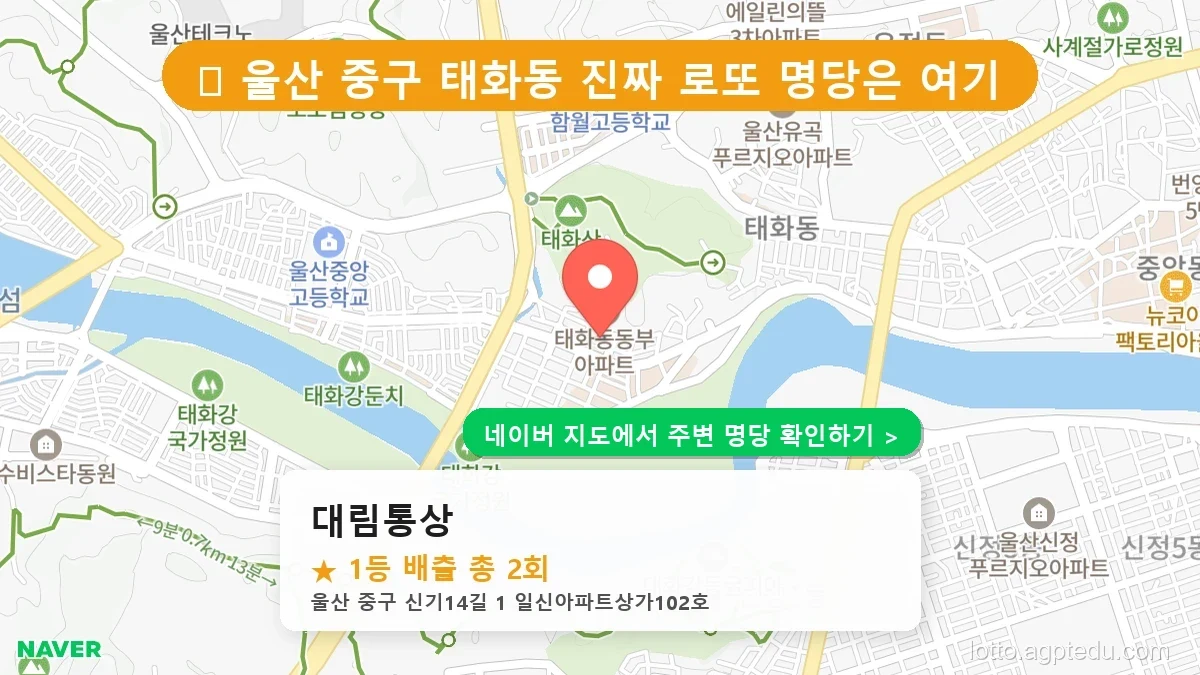 울산 중구 태화동 로또 명당 대림통상 1등 당첨 배출점 전경