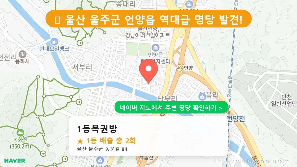 울산 울주군 언양읍 로또 명당 1등복권방 1등 당첨 배출점 전경