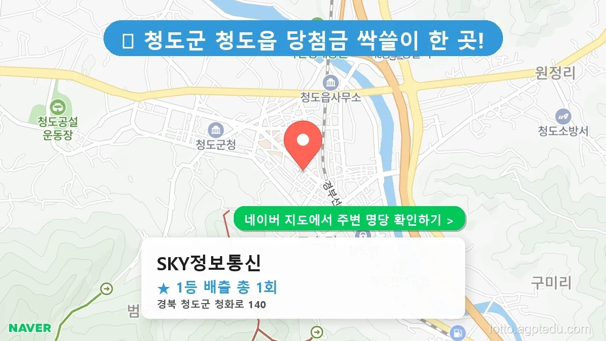 [경북 청도군 로또 명당] 1등 배출점 SKY정보통신 방문 후기