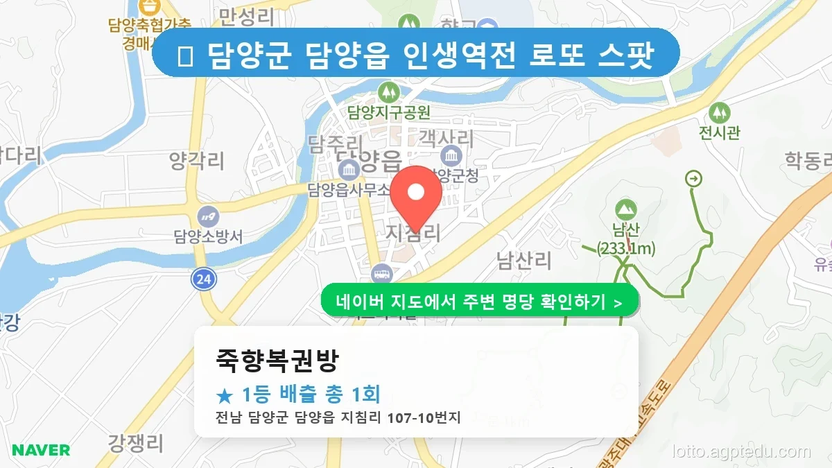 전남 담양군 담양읍 로또 명당 죽향복권방 1등 당첨 배출점 전경