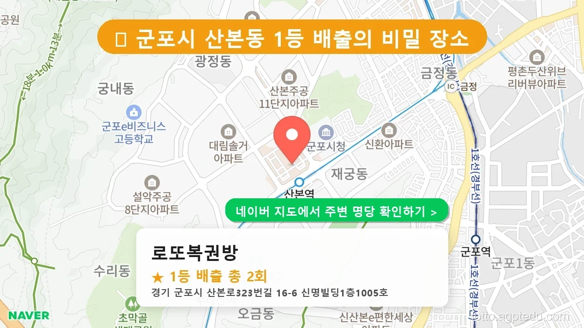 경기 군포시 산본동 로또 명당 로또복권방 1등 당첨 배출점 전경
