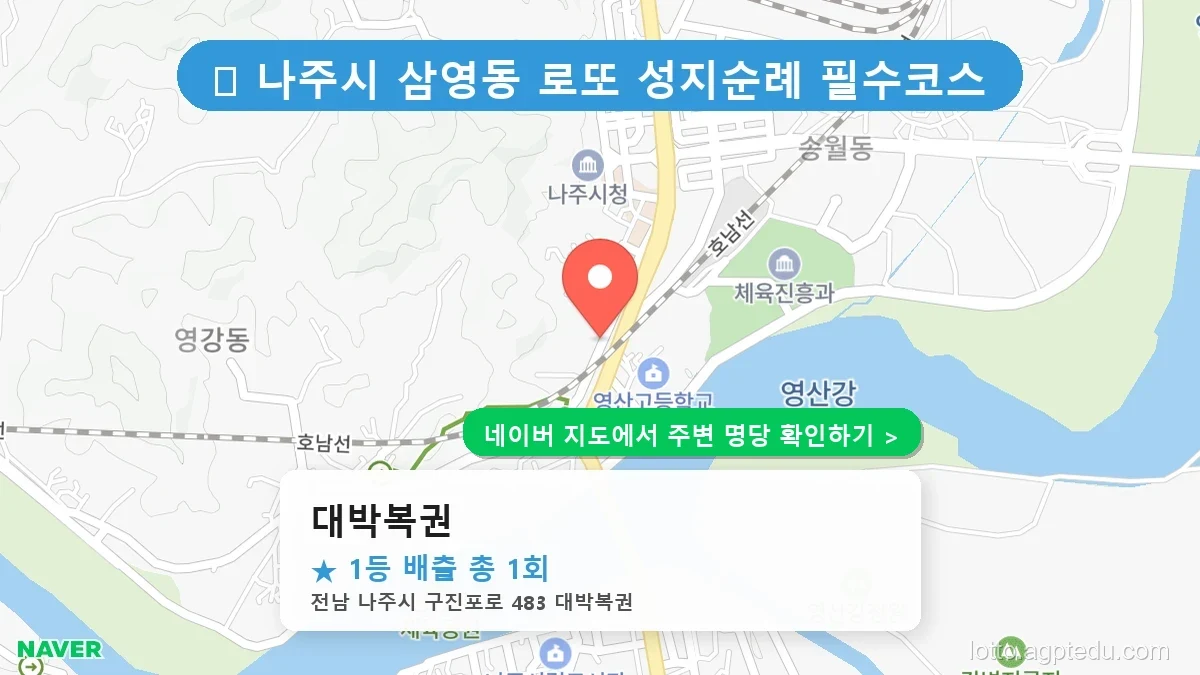 전남 나주시 삼영동 로또 명당 대박복권 1등 당첨 배출점 전경