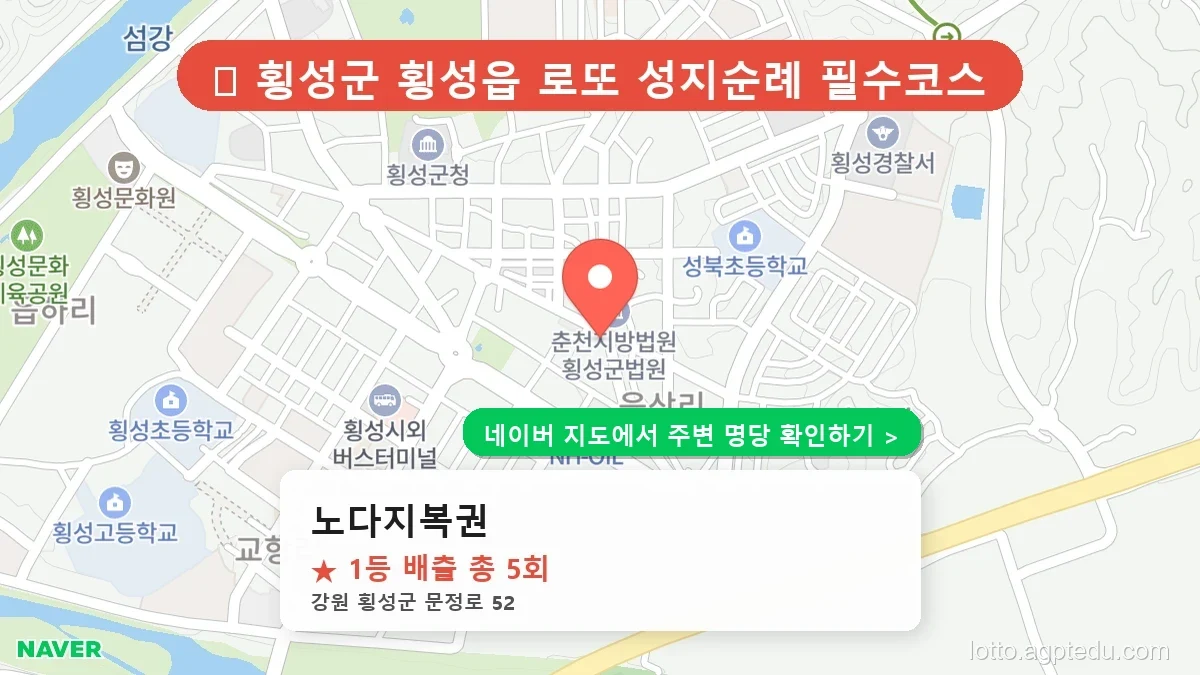 강원 횡성군 로또 명당 BEST 3, 1등 배출 판매점 총정리