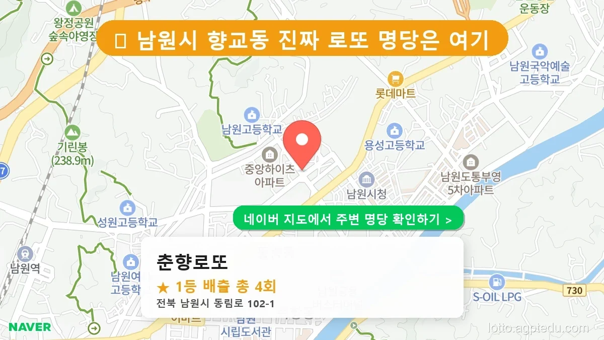 전북 남원시 향교동 로또 명당 춘향로또 1등 당첨 배출점 전경