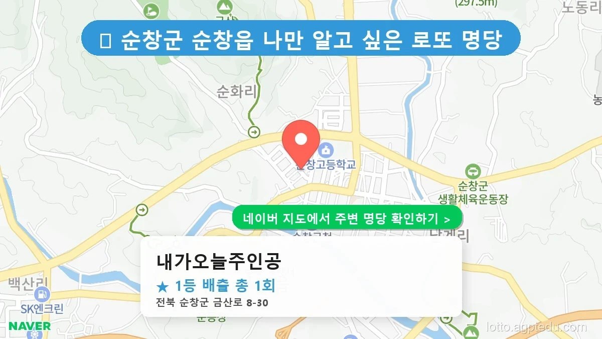 전북 순창군 순창읍 로또 명당 내가오늘주인공 1등 당첨 배출점 전경