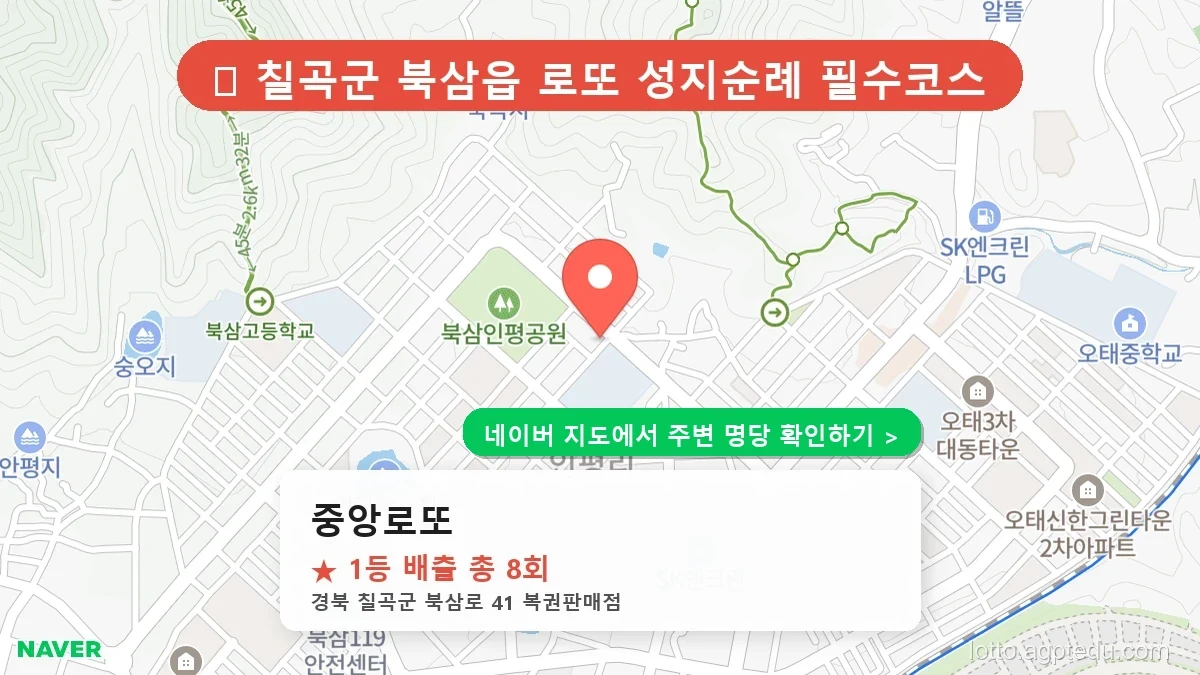 2026 경북 칠곡군 로또 명당 BEST 3 – 1등 배출 성지 리스트