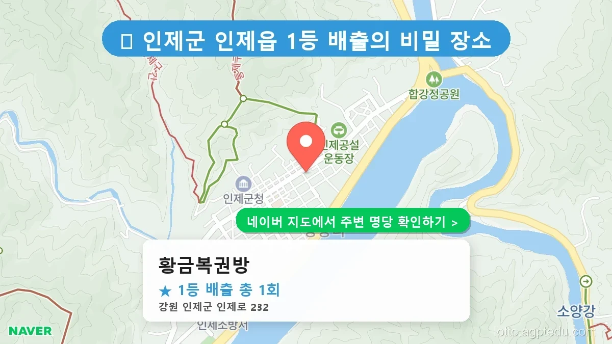 강원 인제군 인제읍 로또 명당 황금복권방 1등 당첨 배출점 전경