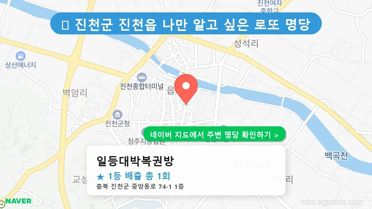 충북 진천군 진천읍 로또 명당 일등대박복권방 1등 당첨 배출점 전경