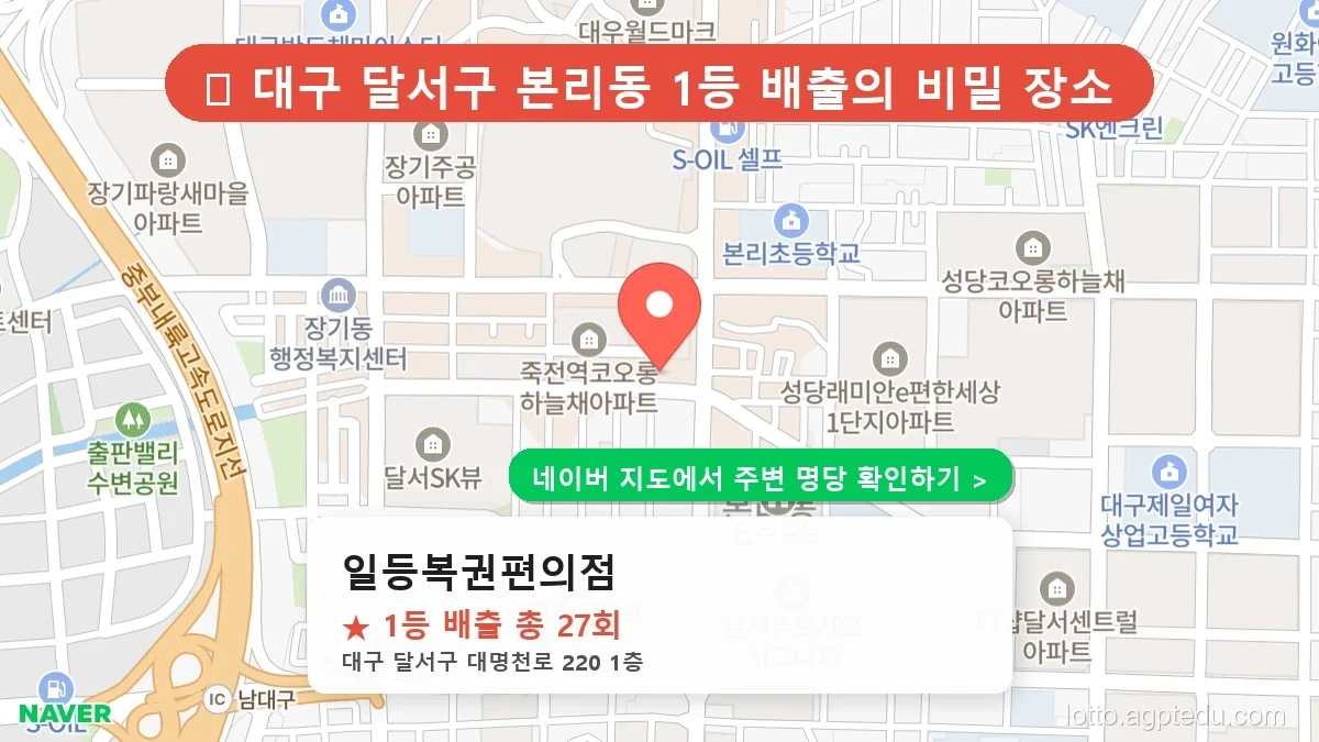 [2026 대구 달서구 로또 명당 TOP 10] 1등 최다 배출 판매점 리스트 완벽 정리