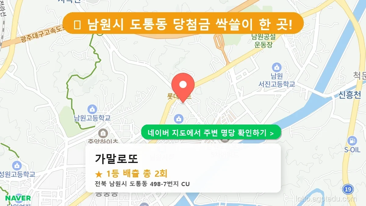 전북 남원시 도통동 로또 명당 가말로또 1등 당첨 배출점 전경