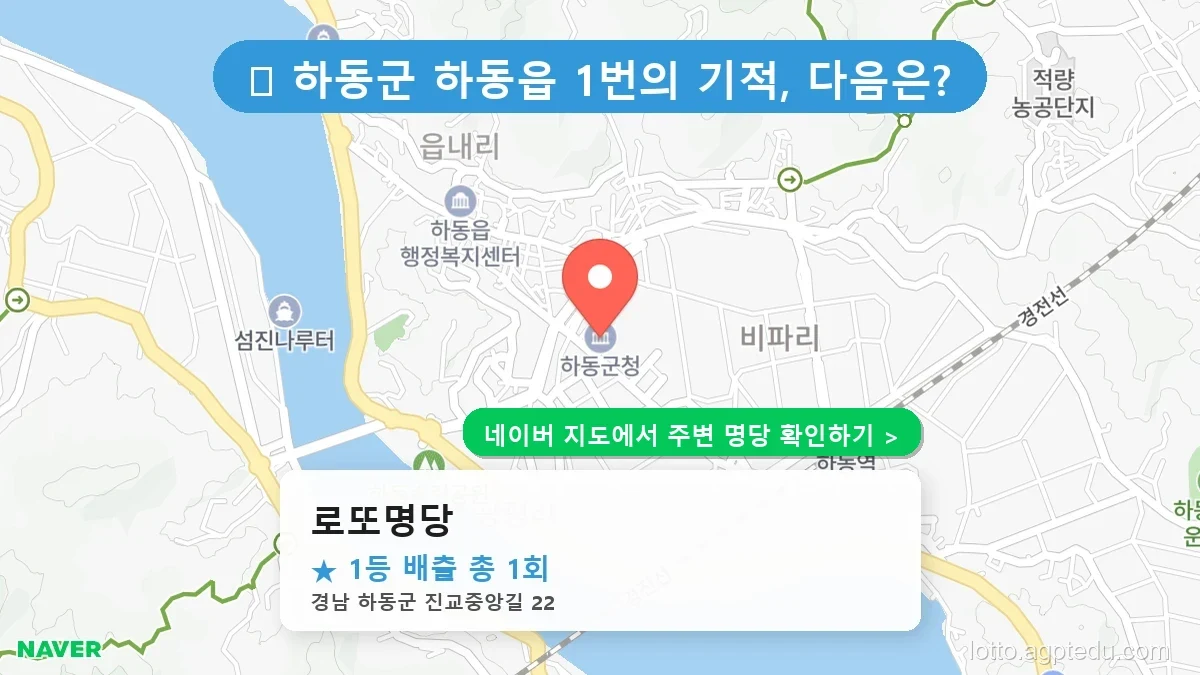 제1228회 하동군 하동읍 로또 명당 로또명당 위치 및 상세정보