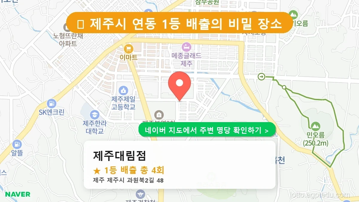 제주 제주시 연동 로또 명당 제주대림점 1등 당첨 배출점 전경
