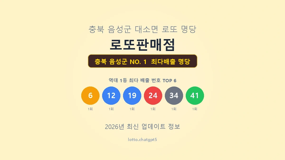 충북 음성군 로또 1등 명당
