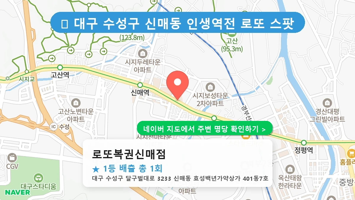 대구 수성구 신매동 로또 명당 로또복권신매점 1등 당첨 배출점 전경