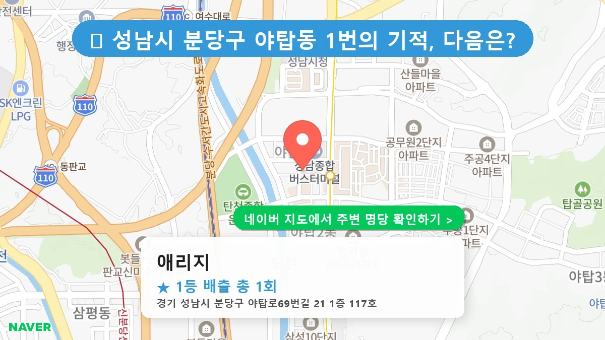 애리지 네이버 지도