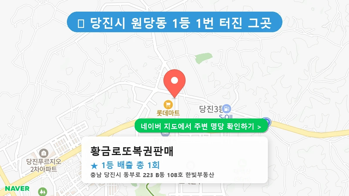 충남 당진시 원당동 로또 명당 황금로또복권판매 1등 당첨 배출점 전경