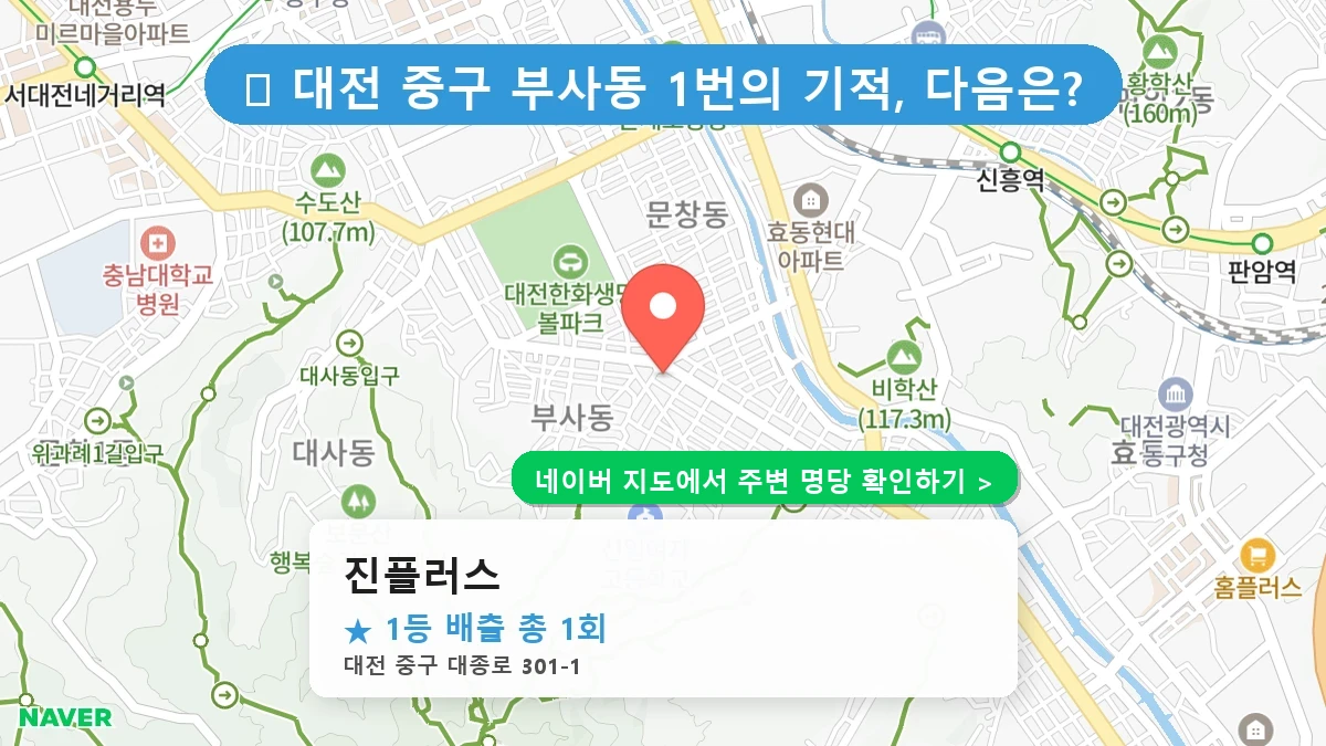 대전 중구 부사동 로또 명당 진플러스 1등 당첨 배출점 전경