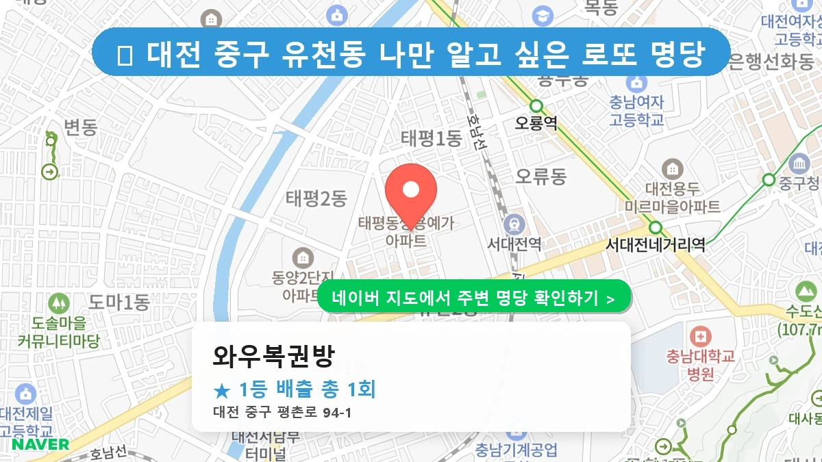 대전 중구 유천동 로또 명당 와우복권방 1등 당첨 배출점 전경