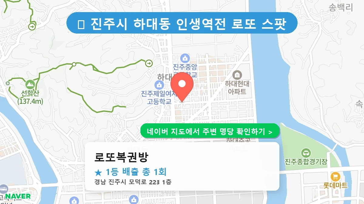 경남 진주시 하대동 로또 명당 로또복권방 1등 당첨 배출점 전경