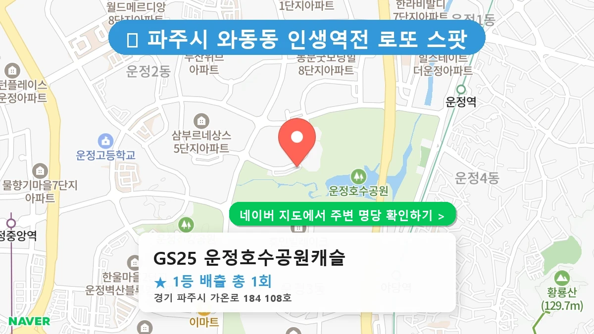 GS25 운정호수공원캐슬 네이버 지도