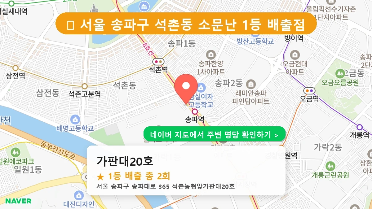 가판대20호 네이버 지도