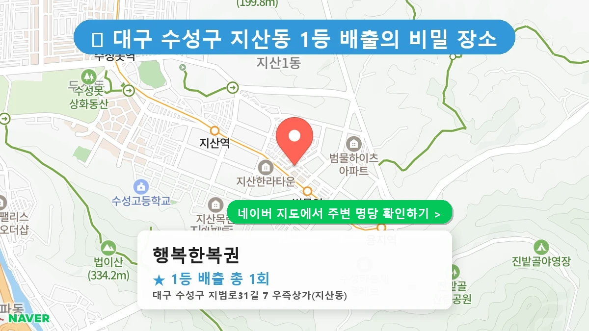 대구 수성구 지산동 로또 명당 행복한복권 1등 당첨 배출점 전경
