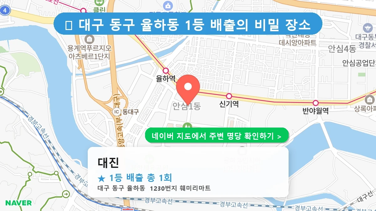 대구 동구 율하동 로또 명당 대진 1등 당첨 배출점 전경