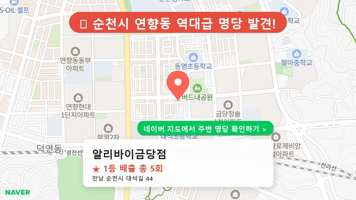 알리바이금당점 네이버 지도