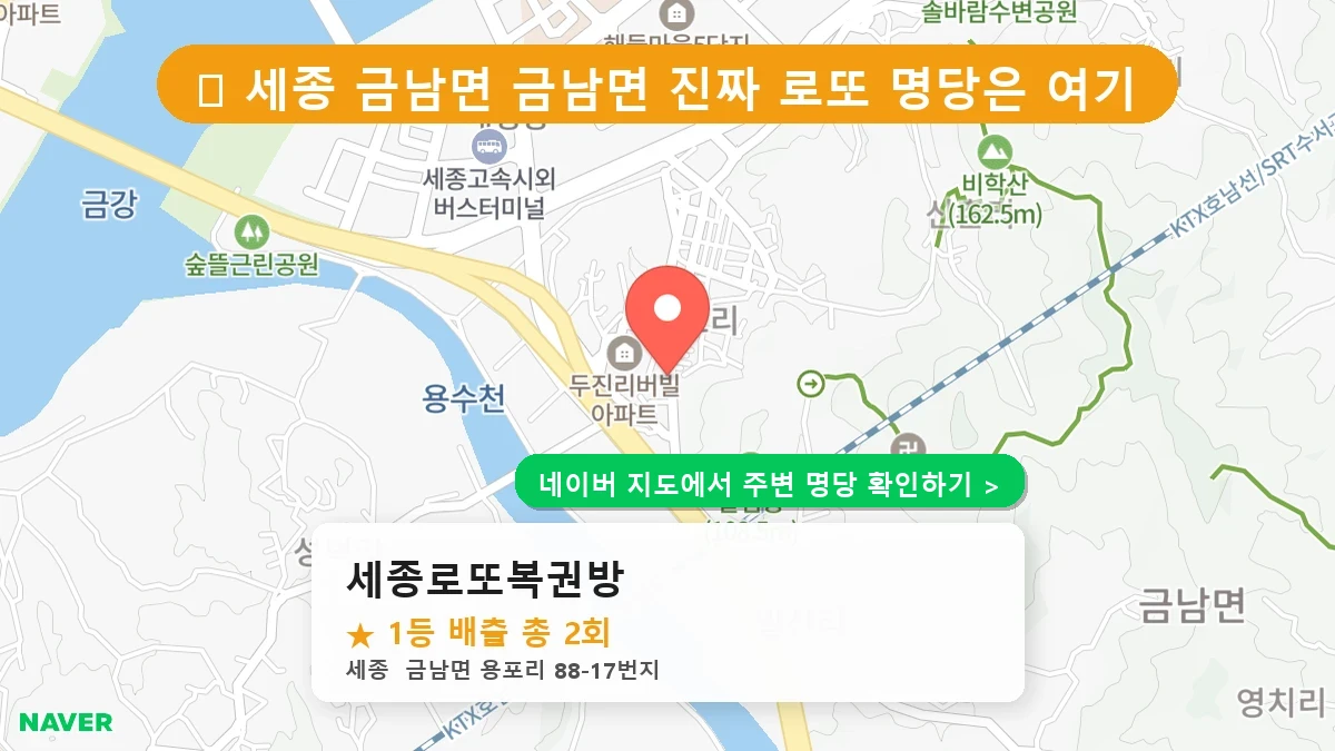 세종 금남면 금남면 로또 명당 세종로또복권방 1등 당첨 배출점 전경