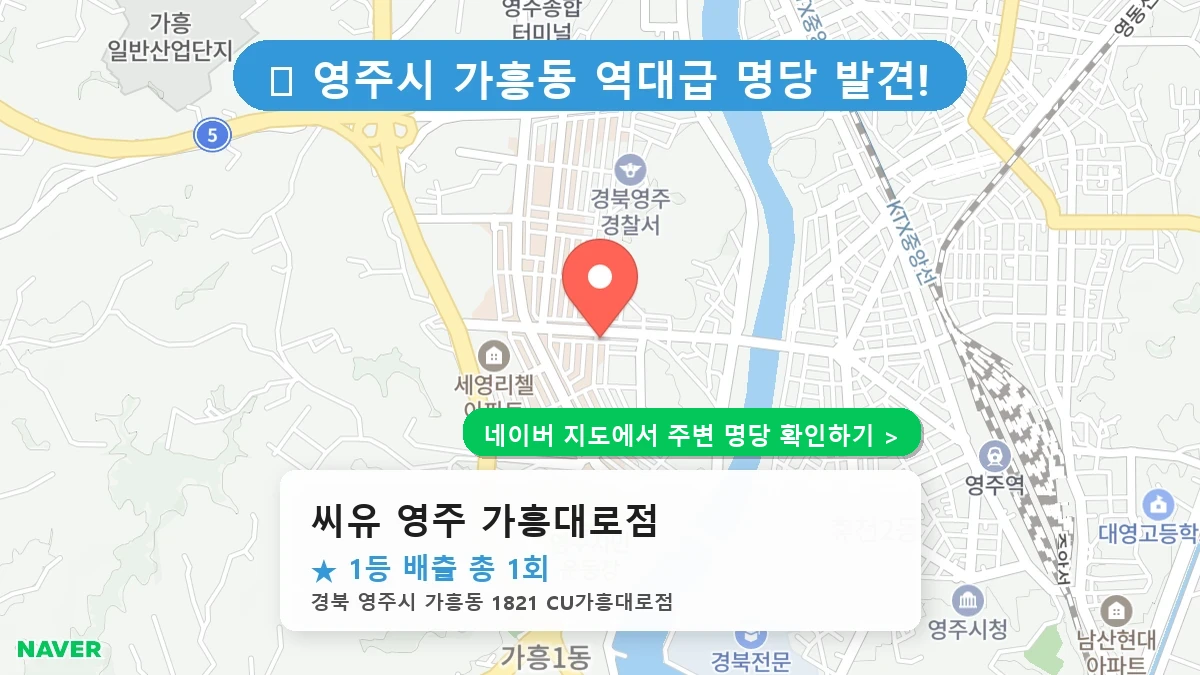 경북 영주시 가흥동 로또 명당 씨유 영주 가흥대로점 1등 당첨 배출점 전경