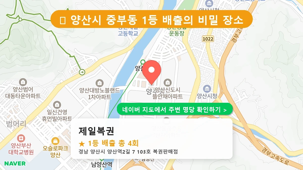 경남 양산시 중부동 로또 명당 제일복권 1등 당첨 배출점 전경