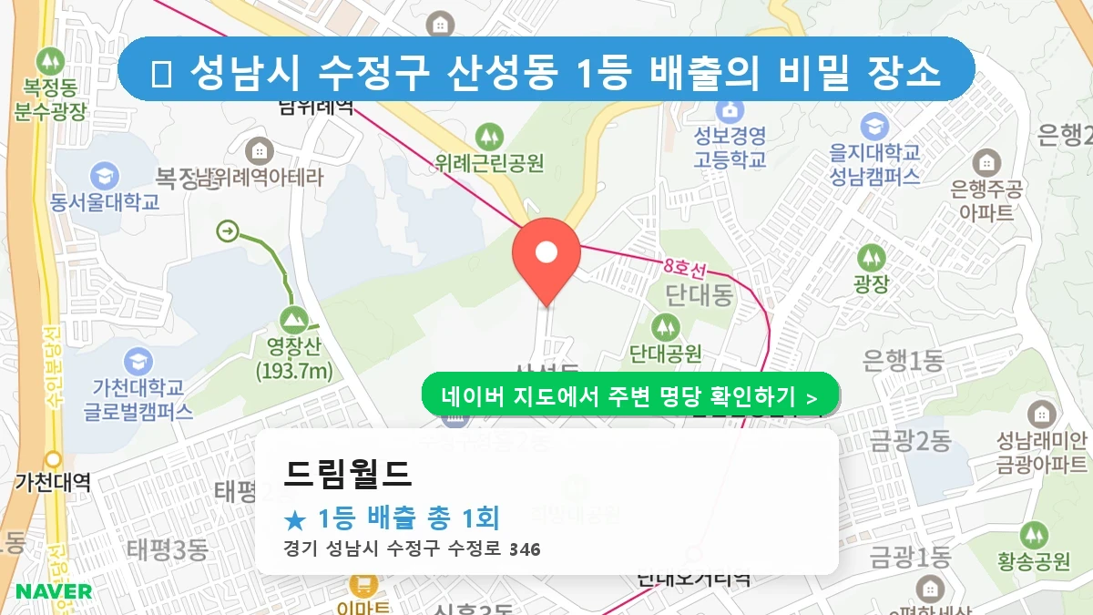 드림월드 네이버 지도