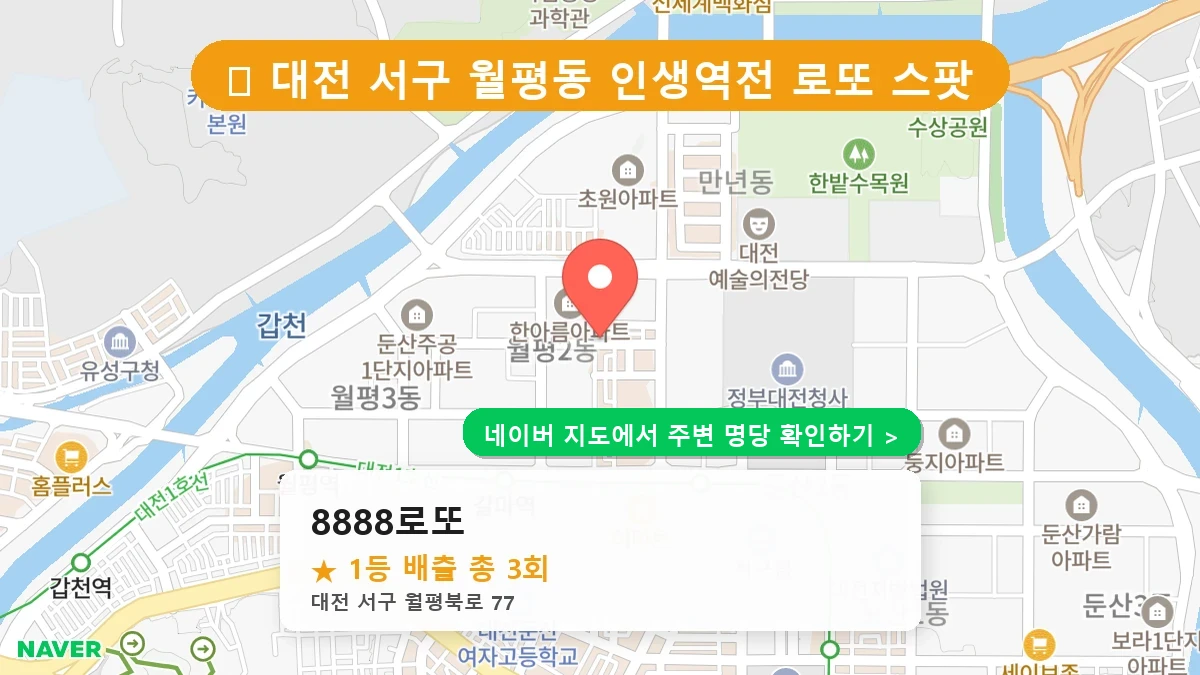 대전 서구 월평동 로또 명당 8888로또 1등 당첨 배출점 전경