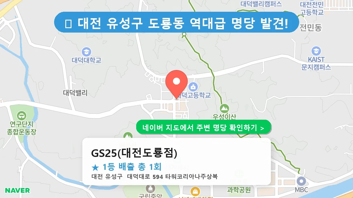 GS25(대전도룡점) 네이버 지도
